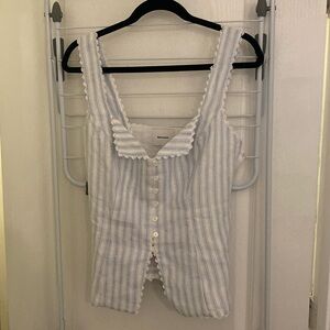 Nwot reformation viola linen top sz 6 swan stripe